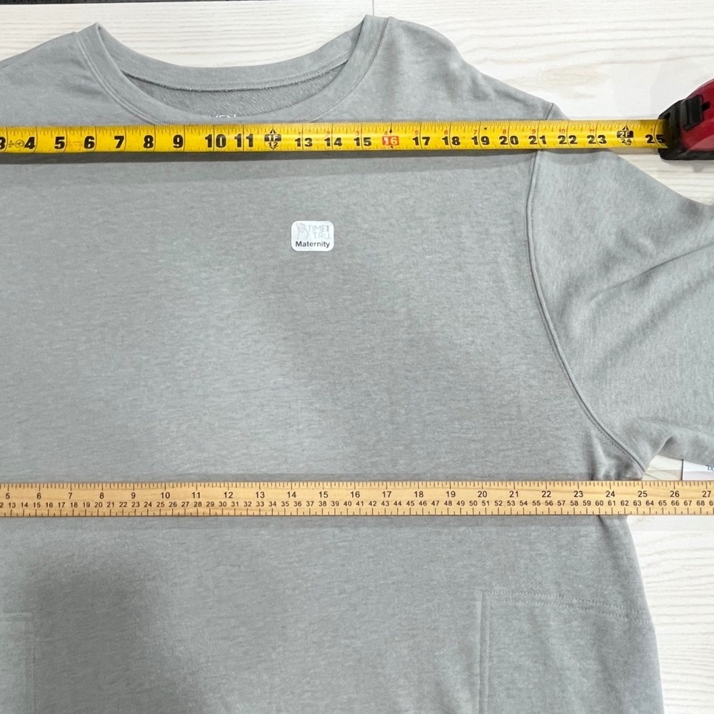 Grey Maternity Sweatshirt Dress Womens XL Minimalist Fall Casual Athleisure NEW - Picture 6 of 9
